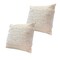 Saltoro Sherpi 20 x 20 Square Cotton Accent Throw Pillows, Braided Patchwork, Set of 2, White, Cream